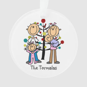 Stick Figure Parents, Fille, Bébé Garçon Ornament