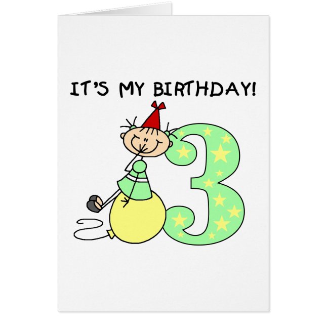 Stick Girl 3e Anniversaire Tshirts et cadeaux (Devant)