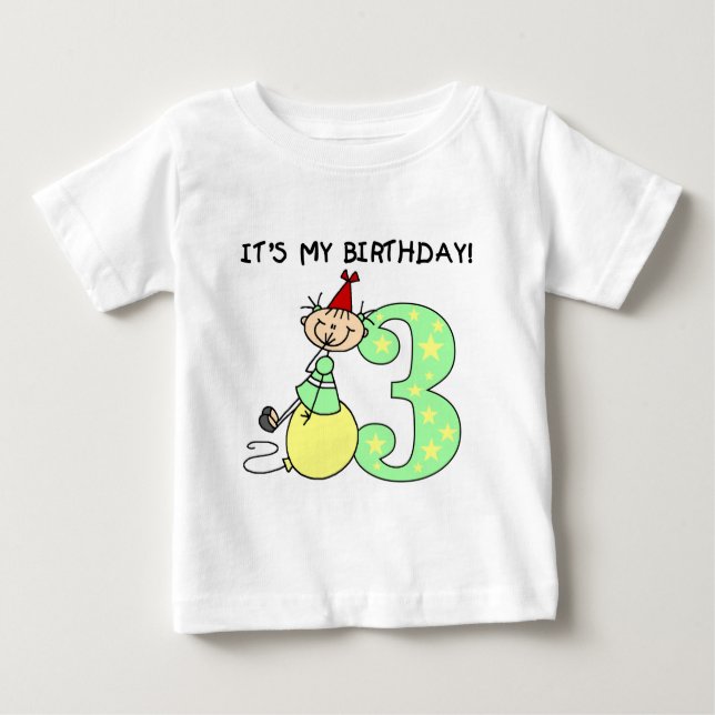 Stick Girl 3e Anniversaire Tshirts et cadeaux (Devant)
