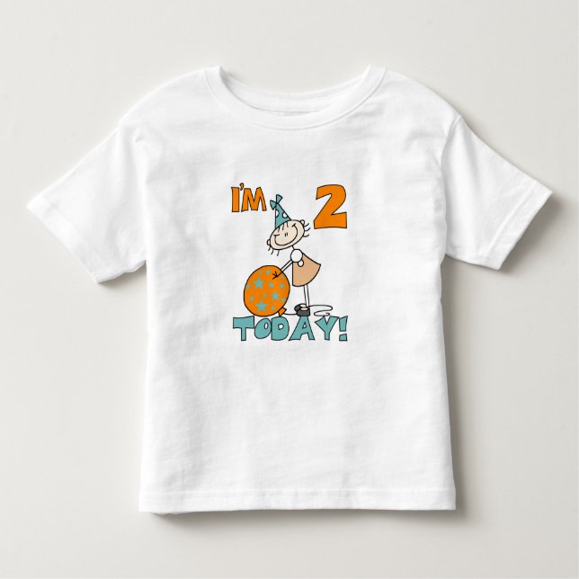 Stick Girl I'm 2 Today Tshirts et cadeaux (Devant)