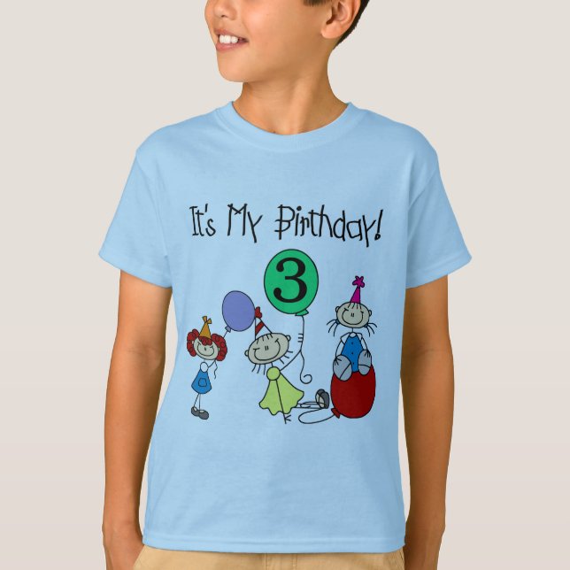 Stick Kids Party 3ème anniversaire Tshirts et cade (Devant)