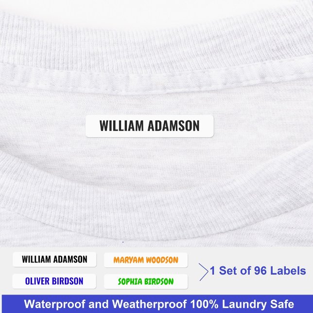 Stick personnalisé sur le nom Étiquettes pour vête (Waterproof Name Labels
)