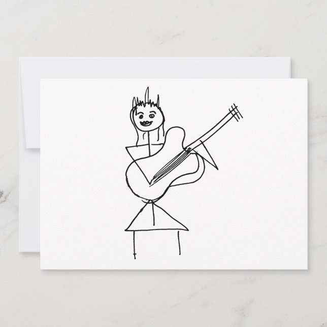 Stick souriant Figure Fille tenant basse / guitare (Devant)