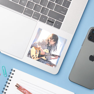 Sticker シール Seal｜ギターJK 寿司娘 GenerativeAI