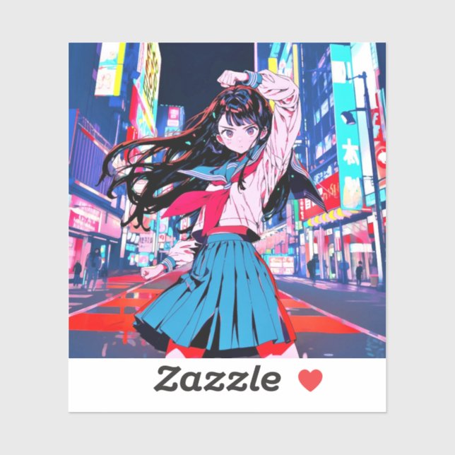 Sticker シール Seal｜今日もお疲れポーズ 寿司娘 GenerativeAI (Feuille)