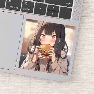 Sticker ハンバーガー女子ステッカーシール｜寿司娘 generativeai