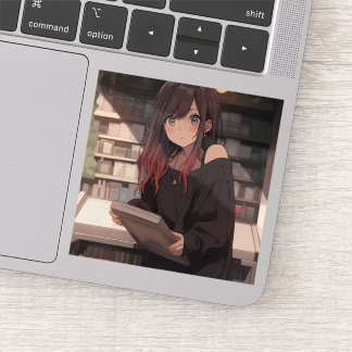 Sticker 図書館女子のステッカーシール｜寿司娘 generativeai