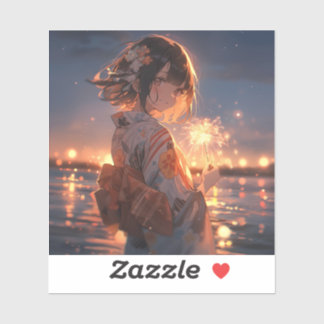 Sticker 手持ち花火/Hand held fireworks | 東京娘 GenerartiveAI シール