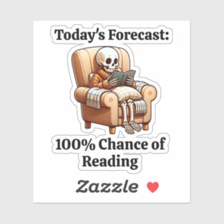 Sticker 100% De Chance De Lire Funny Bookish Book Lover