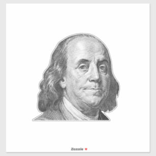 Sticker 100 dollars, Benjamin Franklin