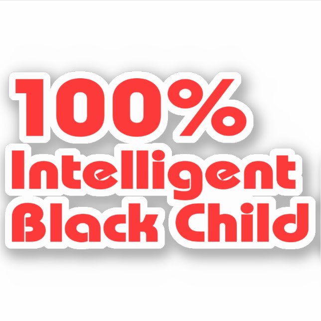 Sticker 100% Enfant noir intelligent (Devant)