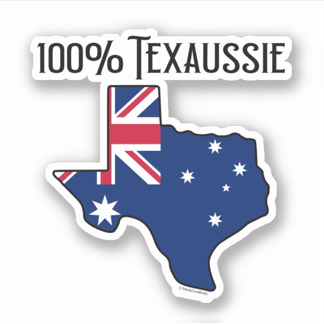 Sticker 100% Texaussie Custom-Cut Vinyl (Devant)