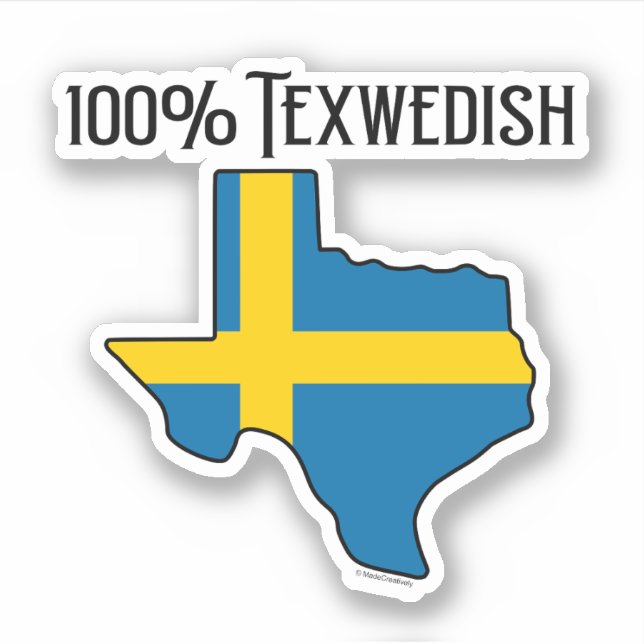 Sticker 100% Texwedish en vinyle coupé sur mesure (Devant)