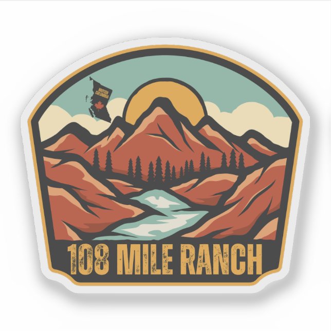 Sticker 108 Mile Ranch, Colombie-Britannique (Devant)