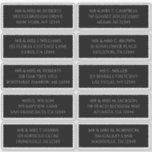 Sticker 10 Nom Adresse de l'invité individuel Noir<br><div class="desc">REMARQUE : VÉRIFIEZ LA TAILLE DE LA FEUILLE D'AUTOCOLLANTS POUR LA TAILLE D'ÉTIQUETTE REQUISE. LA TAILLE AFFICHÉE DANS LA ZONE DÉROULANTE EST CELLE DE LA FEUILLE ET NON DE LA TAILLE D'ÉTIQUETTE INDIVIDUELLE. Rendez l'installation de votre événement sans effort (et encore plus soignée) avec ces 10 autocollants noirs individuels pour...</div>