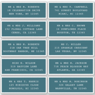 Sticker 10 Nom de l'invité individuel Adresse Mariage de l