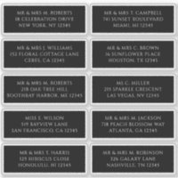 10 Nom de l'invité individuel Adresse Mariage de l