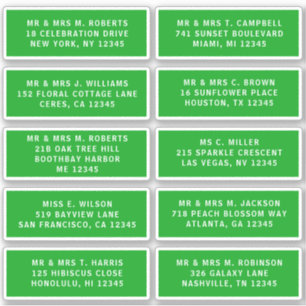 Sticker 10 Nom de l'invité individuel Adresse Mariage de l