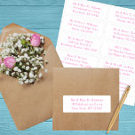 Sticker 10 Nom de l'invité individuel Adresse Mariage de l<br><div class="desc">10 Nom de l'invité individuel Adresse Mariage Hot Pink Script Stickers dispose de 10 autocollants avec votre nom d'invité individuel et adresse sur chaque autocollant en rose chaud sur un arrière - plan blanc. Aussi parfait pour Noël et Cartes de fin de année, invitations de fête, cartes de remerciement et...</div>