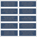 Sticker 10 Nom de l'invité individuel Adresse Mystique Ble<br><div class="desc">10 Nom de l'invité individuel Adresse Stickers Mystical Blue Gold Wedding comporte 10 autocollants avec votre nom d'invité individuel et votre adresse sur chaque autocollant en écriture or sur un arrière - plan bleu marine foncé. Aussi parfait pour Noël et Cartes de fin de année, invitations de fête, cartes de...</div>