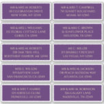 Sticker 10 Nom de l'invité individuel Adresse Mystique pou<br><div class="desc">10 Nom de l'invité individuel Adresse Stickers Mariage d'or Mystique violet comporte 10 autocollants avec votre nom d'invité individuel et adresse sur chaque autocollant en écriture or sur un arrière - plan violet. Aussi parfait pour Noël et Cartes de fin de année, invitations de fête, cartes de remerciement et sorties...</div>