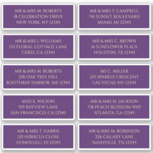 Sticker 10 Nom de l'invité individuel Adresse Mystique pou