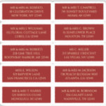 Sticker 10 Nom de l'invité individuel Adresse Mystique Rou<br><div class="desc">10 Nom de l'invité individuel Adresse Stickers Mystical Red Gold Wedding Stickers comporte 10 autocollants avec votre nom d'invité individuel et adresse sur chaque autocollant en écriture or sur un arrière - plan rouge foncé. Aussi parfait pour Noël et Cartes de fin de année, invitations de fête, cartes de remerciement...</div>