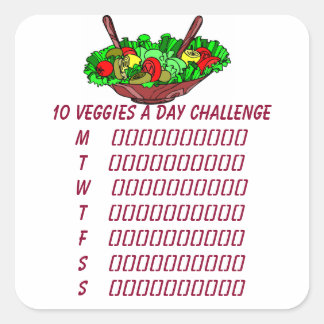 Sticker 10 Veggies a Day Challenge