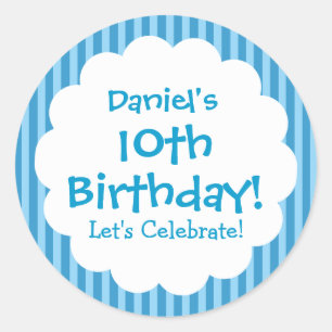 Sticker 10e anniversaire Bleu Stripes V1C