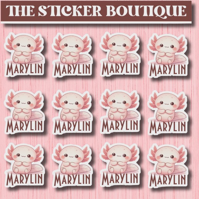 Sticker 12 En Un Migné Nom Personnalisé Sweet Axolotl Pack (Créateur téléchargé)