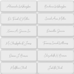 Sticker 12 Noms d'invités de mariage Écriture manuscrite é