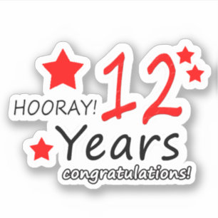 Sticker 12e anniversaire Mariage - 12 ans Anniversaire