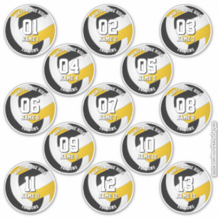 Sticker 13 couleurs d'équipe d'athlètes du club de volley-
