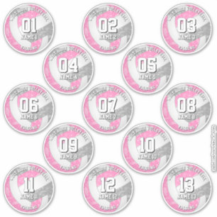 Sticker 13 joueurs de volley-ball boho paisleys rose gris