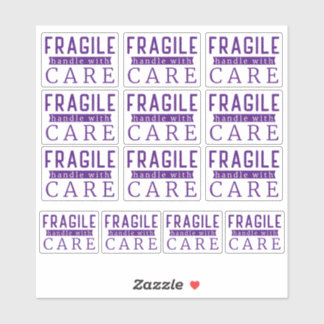 Sticker 13 Poignée Violette Fragile Avec Soin Petite Entre