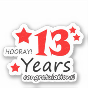 Sticker 13e anniversaire Mariage - 13 ans Anniversaire