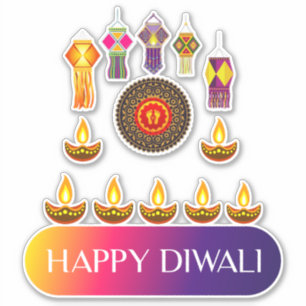 Sticker #14.Heureux Diwali, la fête des lumières de l'In