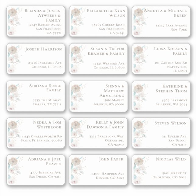 Sticker 15 Mariage individuel Nom du client Adresse Sticke (Devant)