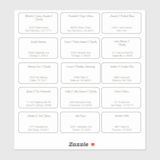 Sticker 15 Nom du client Mariage individuel simple Adresse