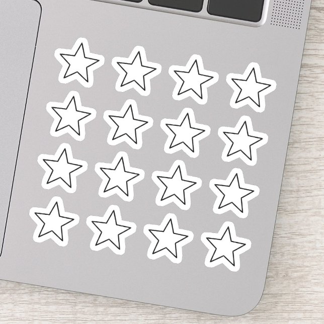 Sticker +16 Étoile Blanche Élégante (minimalist white star decals, aesthetic celestial laptop stickers, bullet journal scrapbooking )
