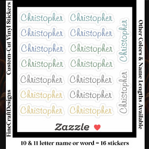 Sticker 16 Lettres Modernes Personnalisées Mot Nom Neutre