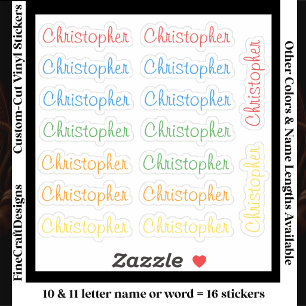 Sticker 16 Lettres Noms de Mot Lumineux Moderne Personnali
