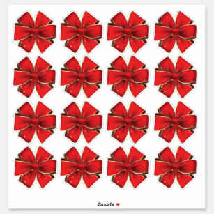 Sticker 16 Red Bows Kiss Cut Package Envelope Cadeau 3 pou