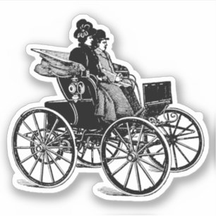Sticker 1800 Victorienne femme Carriage Wagon Art