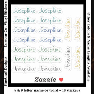 Sticker 18 Lettres Personnalisées Moderne 8/9 Nom Mot Neut