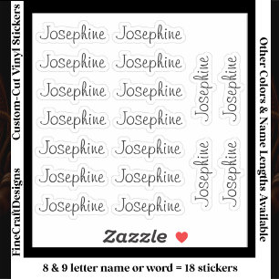 Sticker 18 Lettres Personnalisées Moderne 8/9 Nom Mot Noir