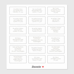 Sticker 18 Mariage individuel Nom d'hôte Adresses Serif