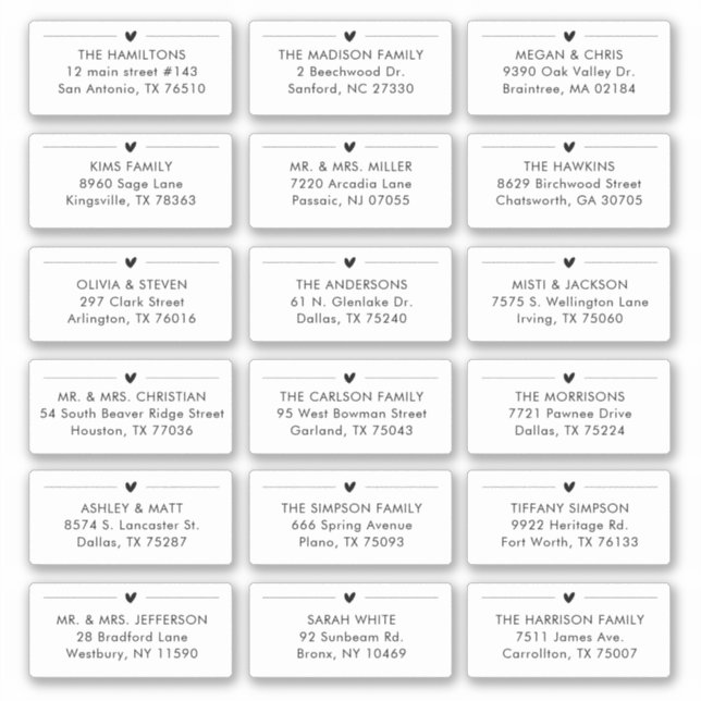 Sticker 18 Mariage moderne Adresse individuelle du bénéfic (Devant)