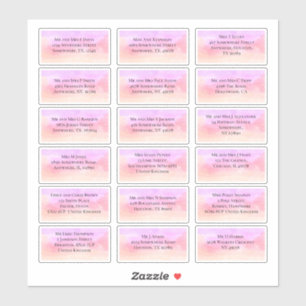 Sticker 18 Nom du client Adresse Pink Lilac Aquarelles