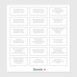 Sticker 18 Nom du client Mariage individuel Adresse Serif